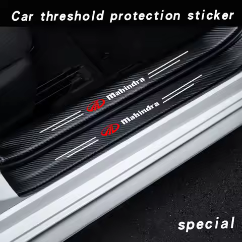 Car with Logo Door Carbon Fiber Sill Protector Stickers For Mahindra kuv100 xuv700 xuv300 tuv300 mah