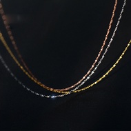 18K Gold chain 925 sterling silver Gold Necklace Stary Chain Female Clavicle chain Different Length 