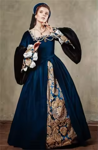 Renaissance Queen Elizabeth Tudor Costume Dress Anne Boleyn Cosplay Costume Queen of England Mary Co