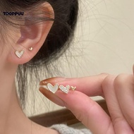 TPU] 6Pcs Simple Heart Stud Earrings Set for Women Girls Fashion Party Jewelry Gift
