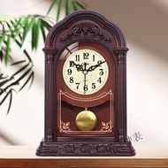 European Style Retro Grandfather Clock Living Room Creative Clock Desktop Bedroom Silent Ornaments F