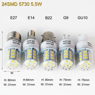 LABOT LED Bulb E14 E27 G9 B22 Interface SMD5730 220V 24 36 48 56 69 72LED 5.5W 7W 9W 12W 15WWarm Lig