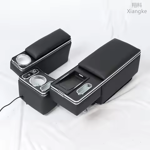 For Hiace 200 Series Armrest Console Box 3 Pieces Set Wireless Charging Cup Holders Hiace Armrest