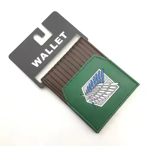 Attack On Titan Wallet Short Card Holder Daily Matching Coin Purse Two-Dimensional Bag Attack On Tit