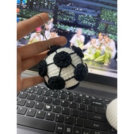 Wool soccer ball keychain