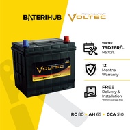 [ 75D26L | 75D26R | Voltec Premium Heavy Duty ] Car Battery Bateri Kereta | Proton Perdana Wira Waja