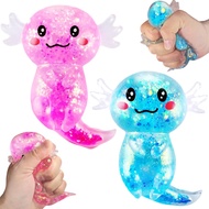2 Pack Squishy Axolotl Sugar Stress Balls Squeeze Fidget Toys for Girls and Boys, Cute Anxiety Relie