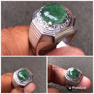 Cincin perak batu Zamrud asli