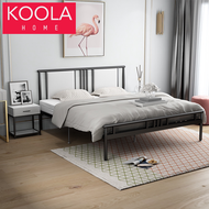 KOOLA Scandinavian Katil Queen Bed Frame Tilam Nordic Metal Comfortable Velvet Katil King Tilam Bedroom Furniture Set