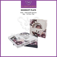 12pcs/pkt Doorgift Plate Flower Printed With Box | Goodies Pinggan Plastik Majlis Nikah Kahwin | JV 