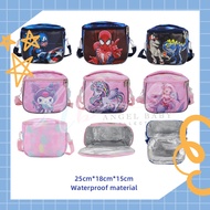 Angel Baby Kids Kuromi Unicorn Mermaid Princess Dragon Ball Spiderman Dianasour Cartoon Lunch Bag