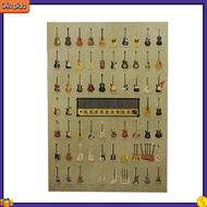 olimpidd|  Home Decoration Vintage Style Musical Guitar Pattern Picture Kraft Paper Poster
