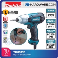 MAKITA TD0101F CORDED IMPACT DRIVER 230W 1/4" HEX SHANK ( M5 - M14 ) 100Nm