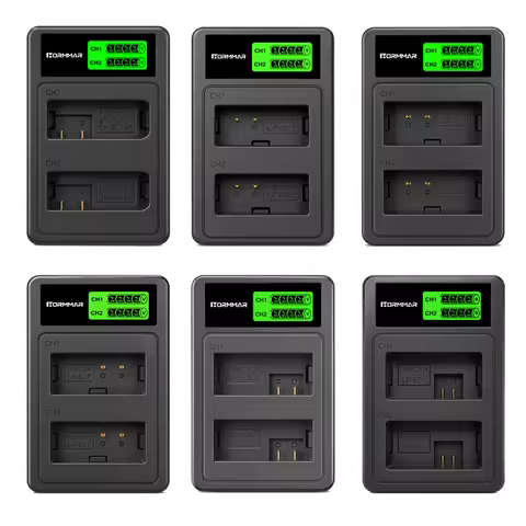 LP-E5 LP-E8 LP-E10 LP-E12 LP-E17 NP-FW50 NP-W235 EN-EL14 EL14 EN-EL15 NP-BX1 LED Camera Battery Dual