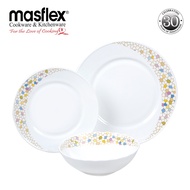 Masflex 6 piece Mosaic Opal Dinnerware Set made of Opal Tempered Glass JT-03