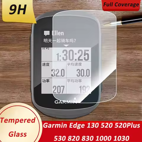 For Garmin Edge 130 520 Plus 530 820 830 1000 1030 Plus Full Cover Tempered Glass Screen Protector 9