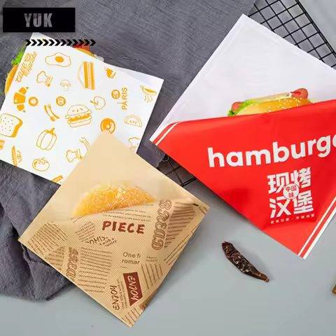 Thickened Oil-Proof Triangle Bag Sandwich Packing Paper Bag Hamburger Doughnut Puffs Hand Grab Panca