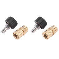 2X Pressure Washer Adapter Set M22 To 1/4 Inch Quick Connect Kit, M22 14Mm To 1/4 Inch Quick Connect