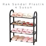 [AW] - 4-Tier Plastic Sandal Rack 4-Tier Plastic Sandal Shoe Rack 4-Tier Multipurpose Rack