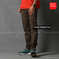 CHINO PANJANG WARNA COKELAT TUA / CELANA BAHAN HITAM PRIA / CELANA KAIN COWOK KEREN / CELANA PANJANG