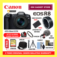 Canon EOS R8 EOSR8 Full Frame Mirrorless Camera | Body Only & Kit Lens Bundle Package | 3 Years Cano