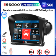 ESSGOO 560 5 นิ้วรถบรรทุกรถยนต์ GPS Navigator 2024 ใหม่ล่าสุดแผนที่ฟรีความจุสูงหน้าจอสัมผัสระบบนำทาง GPS พร้อมแฮนด์ฟรี Bluetooth 256MB RAM + 8GB ROM จัดส่งฟรี