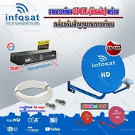 infosat 35cm. (ยึดผนัง) + กล่อง PSI S2X HD แถมสายRG6ตามชุด