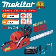 Mekitor mini chainsaw petrol heavy duty gasoline mesin tebang pokok 2 Stroke 58cc 20 inch mesin potong pokok