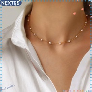 NEXTSS Pearl Neck Chain, Decoration Pendant Clavicular Chain, Jewelry Zinc Alloy with Pearls Girl's 
