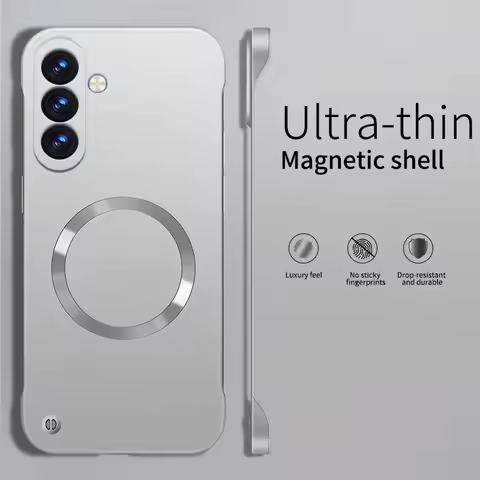 Ultra Thin Matte Metal PC Hard Frameless Magnetic Case For Samsung S26 S25 Edge S24 S23 S22 Ultra Pl