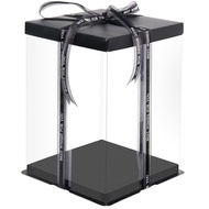 4/6/8/10/12inch Black And Base Transparent Rectangle Cake Box New Clear Gift Flower Cake Box Dustproof Packaging Contain