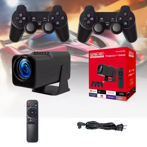 F600 Smart Projector+Game Controllers 2 in 1 Combo MP3 Game Projector 2.4G+5G Wifi App Download home