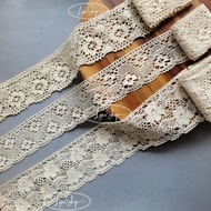 LyNa- [2 meter roll] Cream cotton lace ribbon from 5.5cm to 10cm