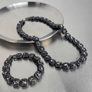 Hip Hop Square Crystal Necklace Diamond Men's Water Diamond Necklace Fashion Cuban Necklace
