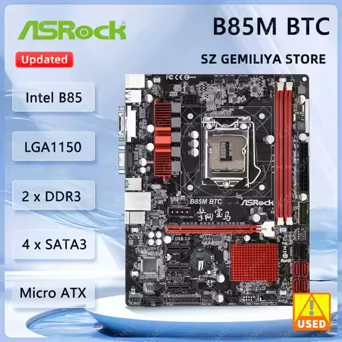 ASROCK B85M BTC Motherboard Intel B85 DDR3 LGA 1150 Micro ATX support i7-4770 i5-4460 i5-4570 i3-437