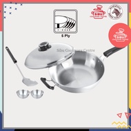 泰国斑马牌 Zebra Thailand 32cm 5-Ply Wok W/Lid & 2Pcs 9cm Bowl