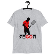 Ready Stock  Unisex Roger Federer Go Roger Tennis T-shirt - Tennis Legend Printed T-shirt for Men an