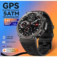 Rainbuvvy DM58 GPS Sports Watch 5ATM Waterproof AMOLED Compass Altitude Smart Watch for Men