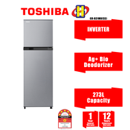 Toshiba Peti Sejuk (273L) Inverter Ag + Bio Deodorizer 2-Pintu Peti Sejuk GR-B31MU (Ss)/GR-B31MU (Uk)/GR-B31MU (Ub)