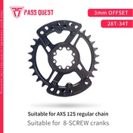 PASS QUEST 8-Bolt Direct Mount Chainring for SRAM AXS 12 Speed DUB Crank 3mm Offset MTB Chainring 28