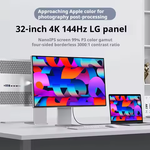 32 Inch 4K UHD 144Hz Monitor | LG Nano IPS Panel | 99% P3 | 3000:1 Contrast | HDMI 2.1/DP 1.4/ Alumi