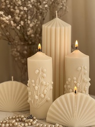 1個莉莉花形矽膠圓柱模具,可用於diy蠟燭、香薰、石膏、肥皂製作、水晶和膠黏裝飾,家居裝飾