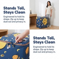 100l/140l/180lstorage Bag Box Clothes Quilt Organizer Zipper Double W0g4