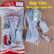 Đuôi Đèn Liền Dây Có Công Tắc - Dây dài  5m - 8m - 10m - 600W - Chống mưa dùng ngoài trời