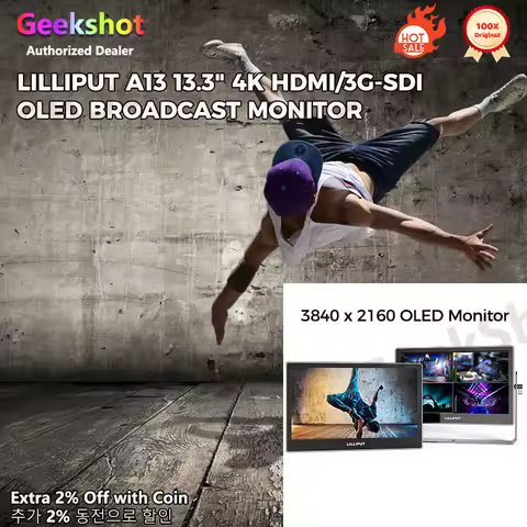 HDR 3840x2160 OLED Monitor Lilliput A13 13.3" 4K HDMI/3G-SDI OLED Broadcast Monitor Supports up to U