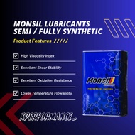 Monsil Lubricants Engine Oil Semi Fully Synthetic 0W20 5W30 5W40 5W50 10W60 10W40 Minyak Hitam Enjin