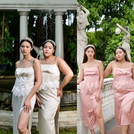 Aphrodite Slip Dress Bustier Corset Long Dress from Silk with Span Skirt