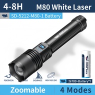 ไฟฉายแรงสูง Smile Shark ชิป M87 10000LM ชาร์จ Type-C กันน้ำ ส่องไกล เหมาะสำหรับตั้งแคมป์และฉุกเฉิน