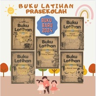 BUKU BARU 2024 [PRASEKOLAH] Buku Latihan Pratulisan, Abjad, Nombor &amp; Jawi (Dwibahasa)