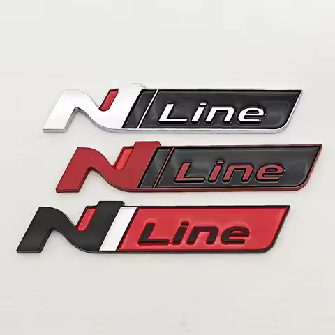 3D ABS Car Letters Logo N Line Fender Side Emblem Rear Trunk Badge Stickers For i20 i30 Kona Elantra